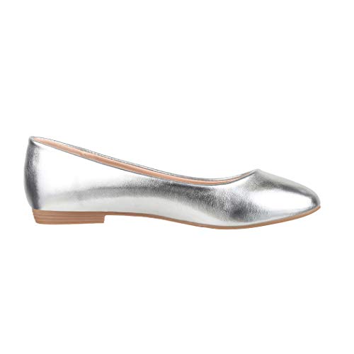 Elara Bailarina Mujer Cómodo Slip Ons Chunkyrayan P Plateado B3039 Silber 38