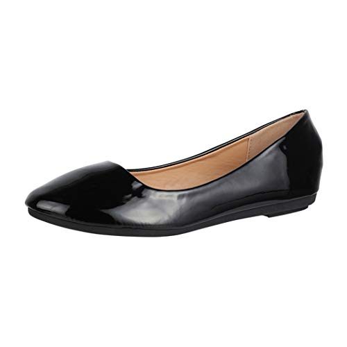 Elara Bailarinas Mujer Cómodo Laca Chunkyrayan JSZ2020-109 Black-39