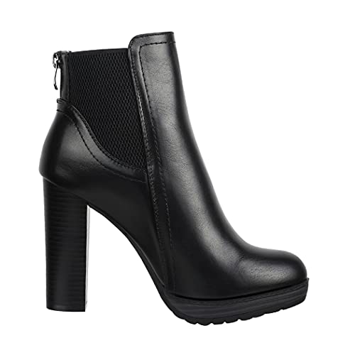 Elara Botines Mujer Chunkyrayan Negro KA585-1SL Schwarz-39