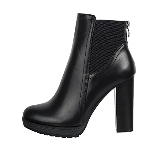 Elara Botines Mujer Chunkyrayan Negro KA585-1SL Schwarz-39