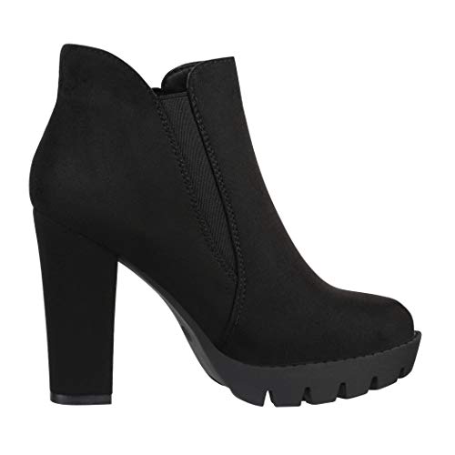 Elara Botines Mujer Chunkyrayan Negro PD03-Schwarz-39