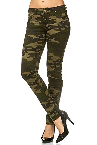 elara Pantalones para Mujer Jeans Elástico Chunkyrayan Ejército Verde E583 Army 40 (L)