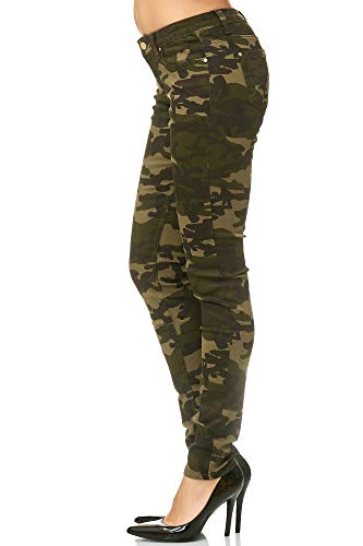 elara Pantalones para Mujer Jeans Elástico Chunkyrayan Ejército Verde E583 Army 40 (L)