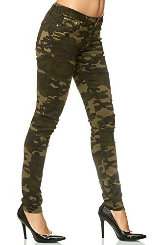 elara Pantalones para Mujer Jeans Elástico Chunkyrayan Ejército Verde E583 Army 40 (L)