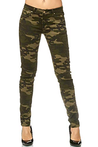 elara Pantalones para Mujer Jeans Elástico Chunkyrayan Ejército Verde E583 Army 40 (L)