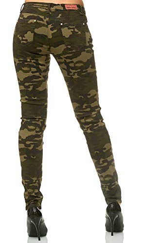 elara Pantalones para Mujer Jeans Elástico Chunkyrayan Ejército Verde E583 Army 40 (L)