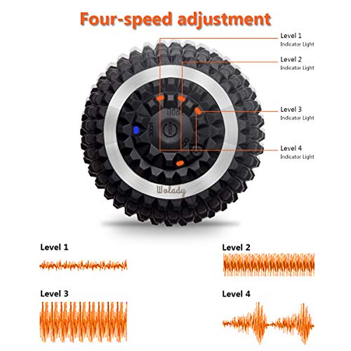 Eléctrico Bola de Masaje Pelota Massage Ball Automasaje Eléctrico Bola Fascia Recargable Wolady 4 Modos IP65 Fitness Bolas Masaje Liberación Miofascial Muscular Masajeador Espalda Pierna Trigger Point