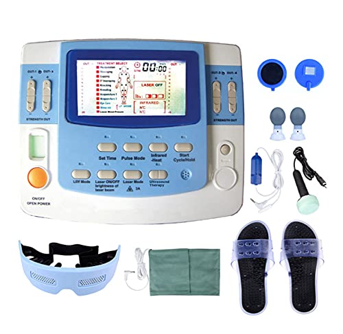 Electroestimulador muscular física integrada con ultrasonido equipo de fisioterapia, EA-F29 Tens y Ems 6 canales con función láser y sueño