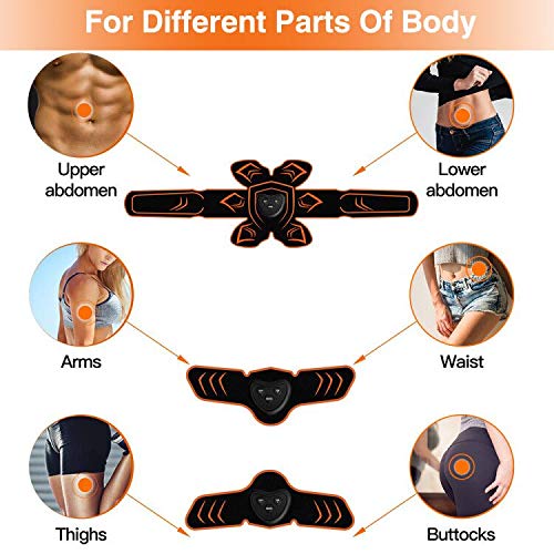 Electroestimulador Muscular,EMS Abdominales Cinturón Estimulador Abdominales, Masajeador Eléctrico Cinturón con USB del Abdomen/Brazo/Piernas/Cintura