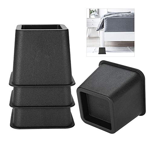 Elevadores de Muebles Ajustables, 4PCS / Set 3"Muebles Raisers Cama Ajustable Silla Elevadora Pies Anchos Soportes de Elevación para Sofá Pie de Elefante Cónicos (Negro)