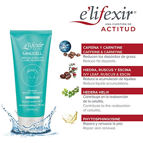 Elifexir Minucell - Crema Anticelulítica Reductora Hidratante | Tensa y Remodela el Contorno Corporal | Reduce Celulitis y Piel de Naranja | Reductor + Hidratante | Reafirmante Corporal - 200ml