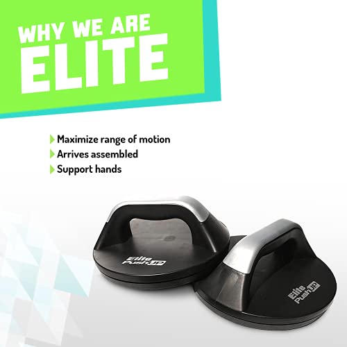 Elite Sportz Equipment Bases/Agarraderas giratorias para Flexiones. para Hombres y Mujeres. Incluye Cuerda de Saltar – Ayudara a Eliminar el Dolor de muñecas causado por Las Flexiones Tradicionales.