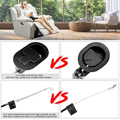 EMAGEREN Tirador Sofa Reclinable, 1 Pcs Palanca Sillon/Sofa Reclinable Universal Repuestos para Sofás Palanca Sillon Relax con Cable Palanca de Liberación Accesorios para Reparar Sofá Sillon, Negro