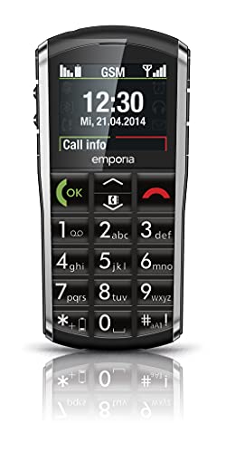 Emporia Pure - Teléfono móvil (5,08 cm (2"), FSTN, Single SIM, gsm, 900, 1800 MHz, Polifónico) Negro, Gris