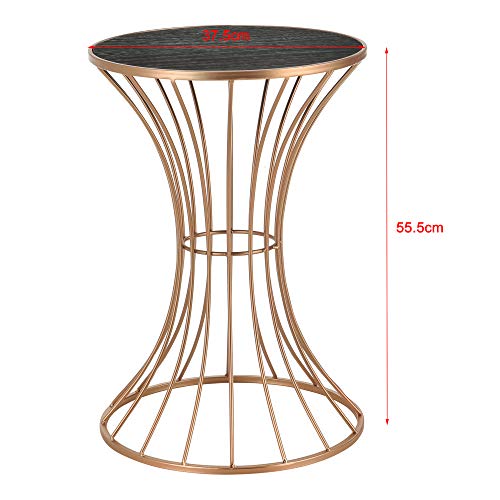 [en.casa] Mesa Auxiliar de Metal 55,5 cm x 37,5 cm en Forma Reloj de Arena Mesa de Centro Mesa de té Mesa de café de salón Cobre