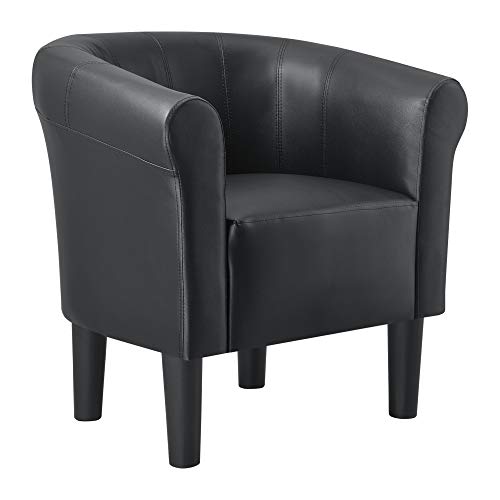 [en.casa] Sillón Relax Elegante Butaca 70x70x58 cm Asiento cómodo de Piel sintética Negro