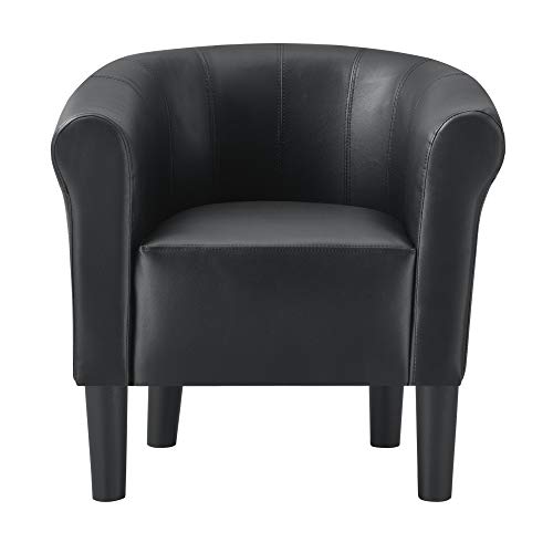 [en.casa] Sillón Relax Elegante Butaca 70x70x58 cm Asiento cómodo de Piel sintética Negro