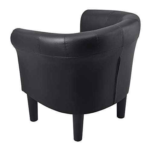 [en.casa] Sillón Relax Elegante Butaca 70x70x58 cm Asiento cómodo de Piel sintética Negro