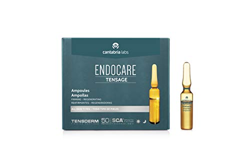 Endocare Tensage Ampollas - Antiarrugas, Antiflacidez, Regeneradoras, Efecto Tensor Inmediato, con Ácido Hialurónico, para Todo Tipo de Pieles, 10 Unidades