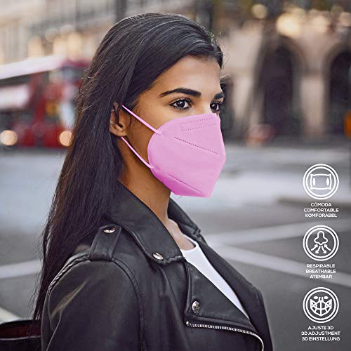 ENERGY BALANCE 10 Mascarillas FFP2 rosa, Homologada CE, Proteccion Epi (10-PINK)