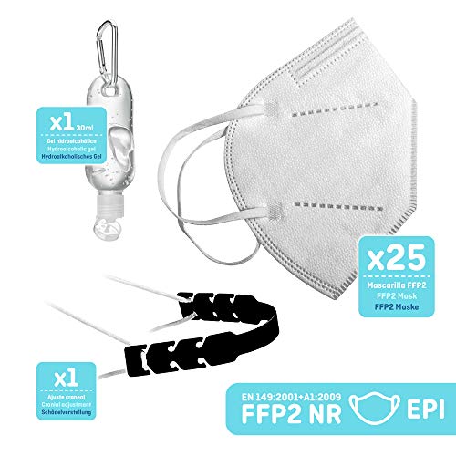 ENERGY BALANCE 25u. Mascarilla FFP2 CE 0370 Protección Personal 5 Capas (25-WHITE)