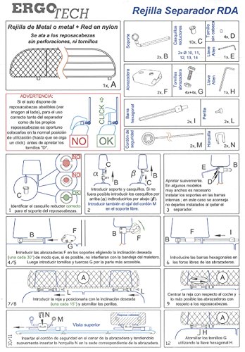 ERGOTECH Rejilla Separador protección para Mercedes GLC, RDA65-XS8, para Perros y Maletas