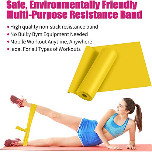 ERUW Bandas Elasticas Fitness, 2M Banda Elastica Resistencia Musculacion para Hombre, Mujer, Ejercicios de Musculares, Glúteos y Yoga Entrenamiento Bandas en Casa y Gym Pilates, Estiramiento (Yellow)