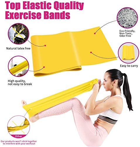 ERUW Bandas Elasticas Fitness, 2M Banda Elastica Resistencia Musculacion para Hombre, Mujer, Ejercicios de Musculares, Glúteos y Yoga Entrenamiento Bandas en Casa y Gym Pilates, Estiramiento (Yellow)