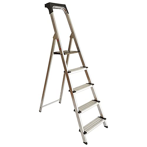 Escalera Ancha de Aluminio SUPER PLUS (5 Peldanos). BTF-TJB405