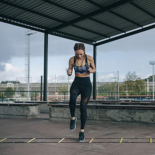 Escalera de coordinación de 6m con bolsa y clavijas | Escalera de velocidad | Escalera de velocidad para fútbol, fitness, deportes, balonmano | + eBook gratis