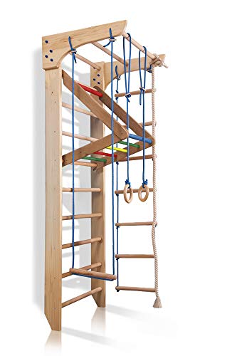 Escalera Sueca Barras de Pared Kinder-4-220-Color, Gimnasia de los niños en casa, Complejo Deportivo de Gimnasia