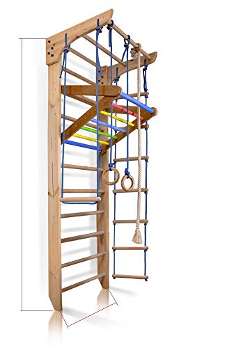 Escalera Sueca Barras de Pared Kinder-4-220-Color, Gimnasia de los niños en casa, Complejo Deportivo de Gimnasia