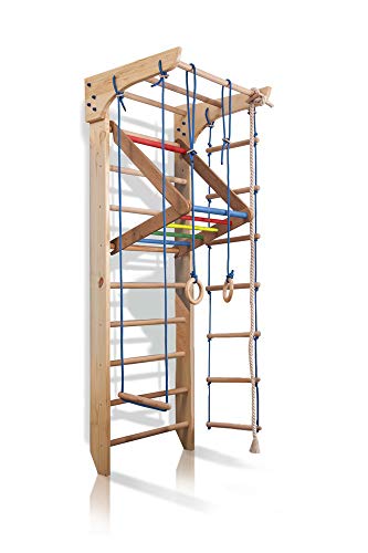 Escalera Sueca Barras de Pared Kinder-4-220-Color, Gimnasia de los niños en casa, Complejo Deportivo de Gimnasia