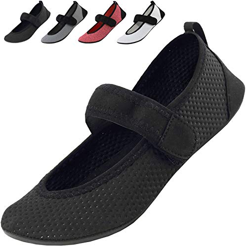 Escarpines Deportes Acuáticos Mujer Zapatillas Estar Casa Hombre Respirable Calcetines Natación Playa Zapatos Buceo Secado Rápido Surf Zapato Yoga Negro 40/41