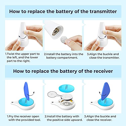 Esky Localizador de Objetos, Localizador Inalámbrico de Llaves, Localizador de artículos de RF inalámbrico con 1 transmisor y 3 receptores, Ideal para Encontrar Mascotas, Carteras o Llaves