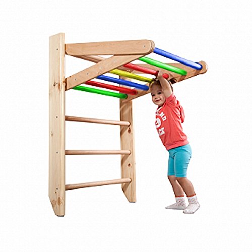 Espaldera de Fitness, Espaldera para Gimnasio Kinder-4-220-Color Complejo Deportivo de Gimnasia, Niños de Juegos 220x80