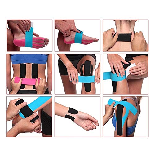 Esparadrapo Deportivo Tape 5M elástico Deporte vendaje de la cinta de la rodilla del protector auto-adhesivo de algodón Elastoplast vendaje de cinta Kinesiología muscular for el pie del tobillo Cintas