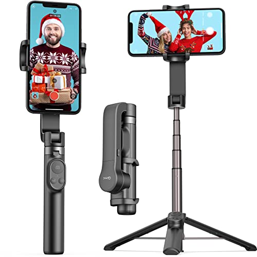 Estabilizador de Movil, Qimic Gimbal Movil Palo para Selfies con Control Remoto Bluetooth, Soporte de Trípode para Teléfono con Cardán de Equilibrio Automático Rápido Compatible con Android y iPhone