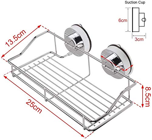Estantería para la ducha de acero inoxidable sin taladros,Organizador multifuncional antideslizante con ventosa,Estante de baño de almacenamiento,montado en la Pared