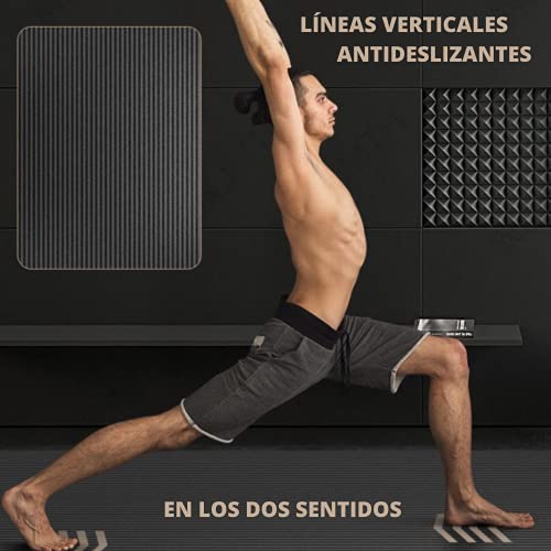 Esterilla Fitness Gruesa Para Yoga, Pilates y Meditación Con Correa Portátil Ideal Para El Deporte | Esterilla Yoga Antideslizante Perfecta Para el Ejercicio y Fácil de Transportar | 181x62 Cm