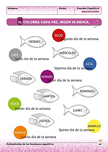 Estimulación De Las Funciones cognitivas Cuaderno 8/ Desde 7 años/ Refuerza Habilidad Mental y para Mejora Deterioro Mental: Mejora funciones cognitivas