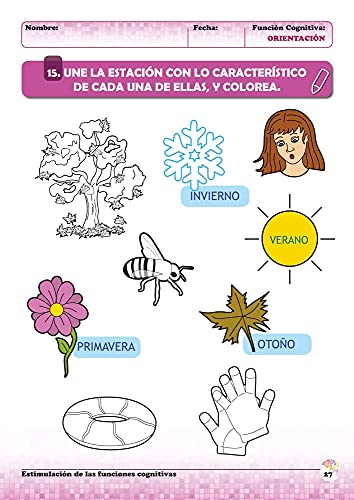 Estimulación De Las Funciones cognitivas Cuaderno 8/ Desde 7 años/ Refuerza Habilidad Mental y para Mejora Deterioro Mental: Mejora funciones cognitivas