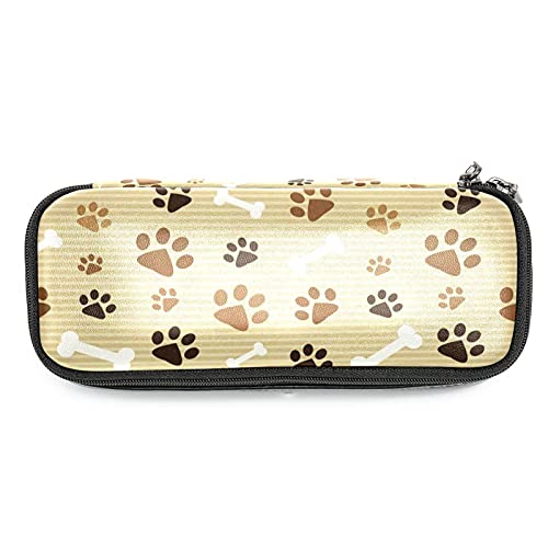 Estuche de cuero para lápices,estuche para rotuladores,cajas organizadoras de escritorio,Garra de perro con raya de hueso,Bolsa de almacenamiento