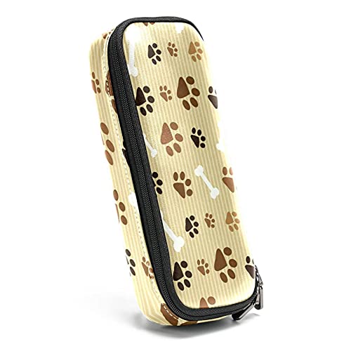 Estuche de cuero para lápices,estuche para rotuladores,cajas organizadoras de escritorio,Garra de perro con raya de hueso,Bolsa de almacenamiento