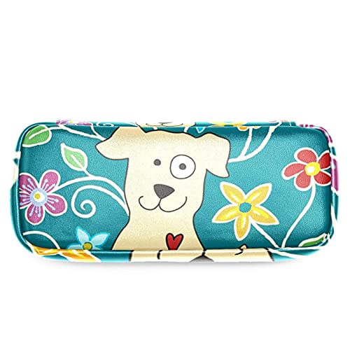 Estuche de cuero para lápices,estuche para rotuladores,cajas organizadoras de escritorio,perro hueso azul decorativo lindo,Bolsa de almacenamiento