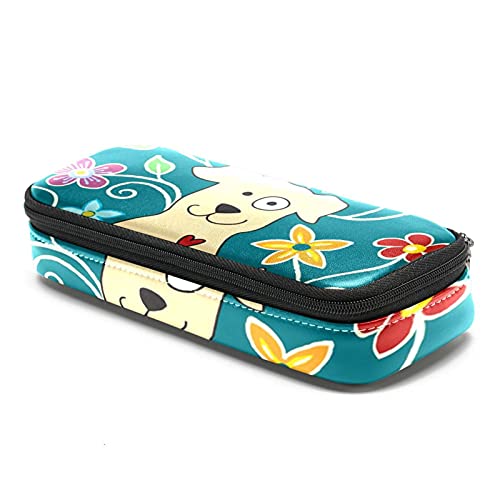 Estuche de cuero para lápices,estuche para rotuladores,cajas organizadoras de escritorio,perro hueso azul decorativo lindo,Bolsa de almacenamiento