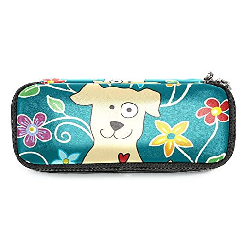 Estuche de cuero para lápices,estuche para rotuladores,cajas organizadoras de escritorio,perro hueso azul decorativo lindo,Bolsa de almacenamiento