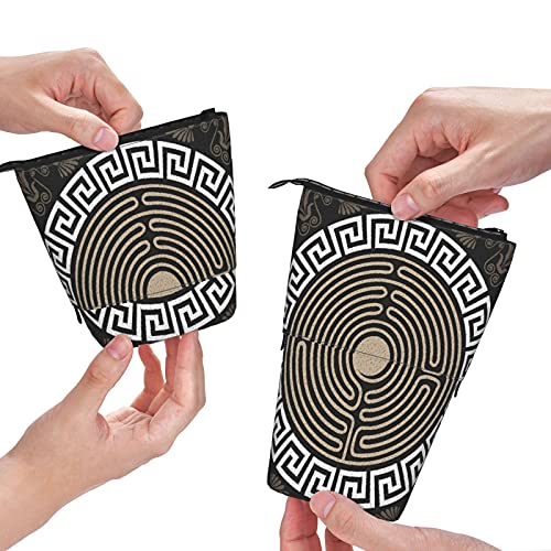 Estuche telescópico para lápices ，Patrón de traste y onda griega clave griega s， Porta lápices de pie Estuche para lápices Estuche para papelería Estuche con cremallera Estuche para cosméticos.