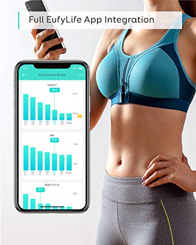 eufy Smart Scale C1 con Bluetooth, báscula de baño digital inalámbrica con medición de grasa corporal, 12 mediciones, peso/grasa corporal/IMC, análisis de composición corporal