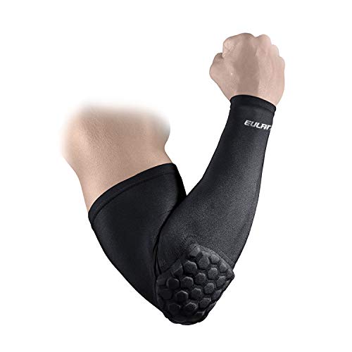 EULANT Manga para Codo, Manga de Compresión de Brazo para Baloncesto Fútbol Voleibol Correr Ciclismo, Black XL